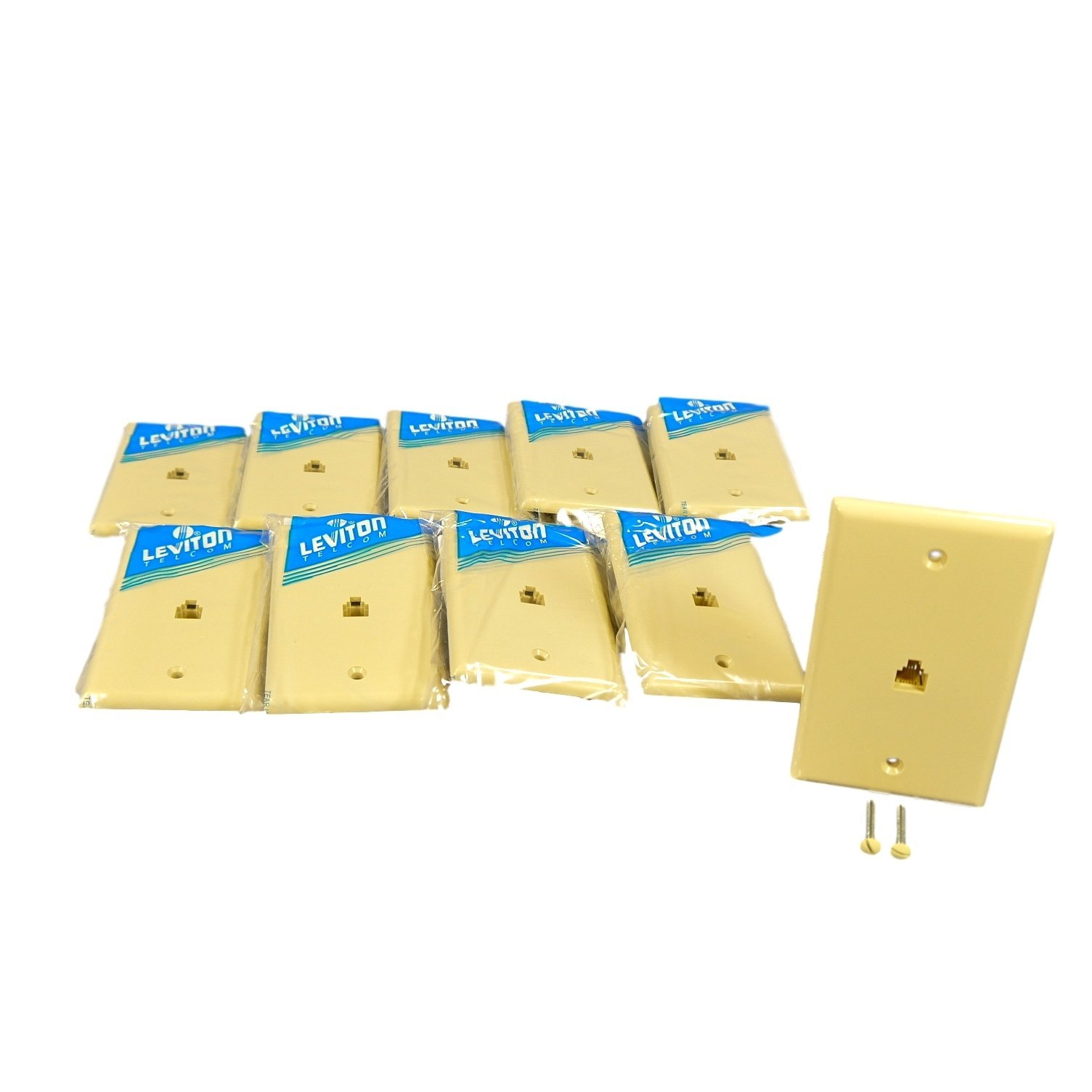 Placa De Pared Modular Marfil Para Conector De Teléfono RJ11 – Salida De Línea Telefónica Hogar (VWLTW)