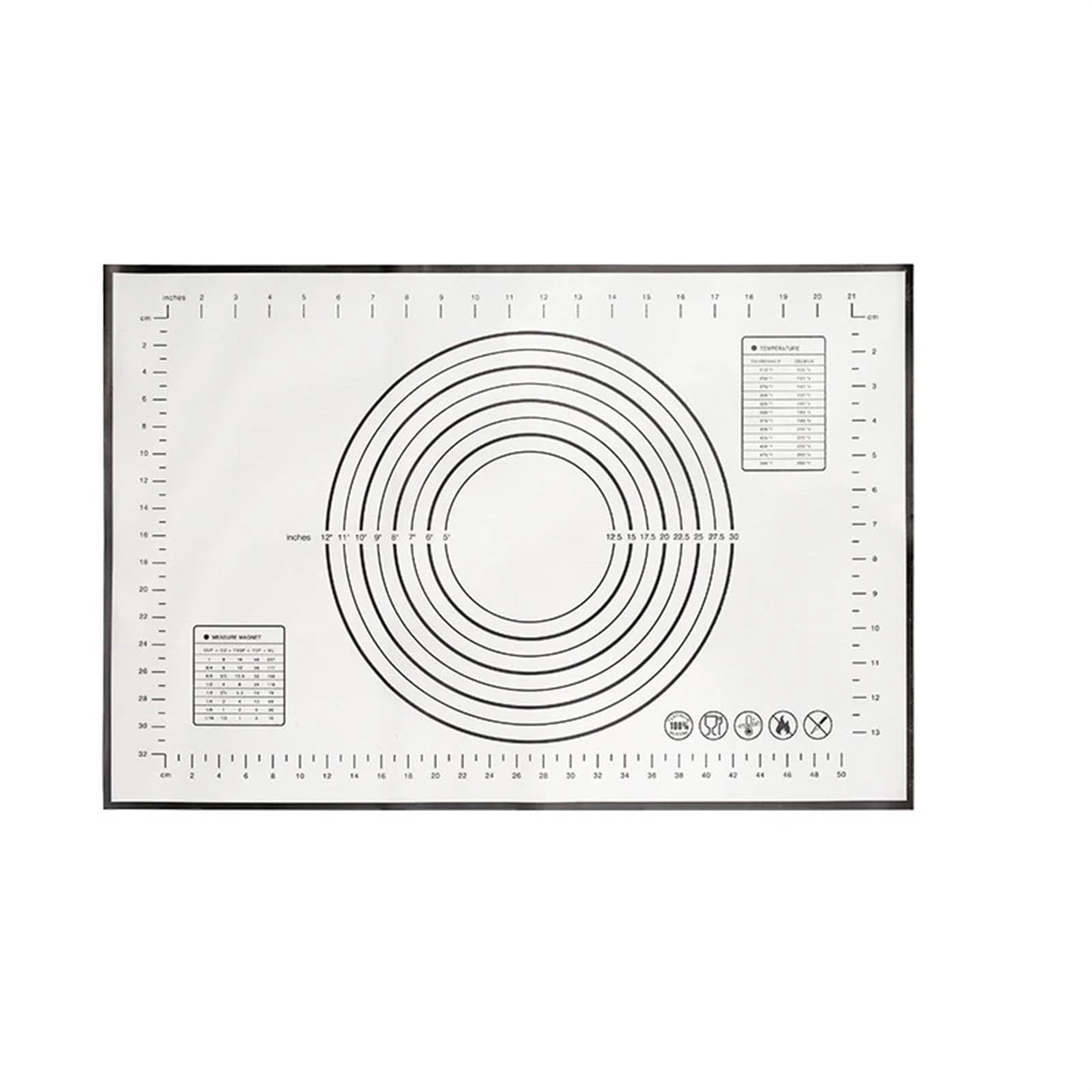 Antihafte Rutschfeste Backunterlage Silikon Back Matte Pad Backblech Pizza Teig Maker Gebäck Küche Gadgets Nicht-Stick Roll Teig Matte Kochen Werkzeuge backformen ( Color : Black , Size : 80x60cm )
