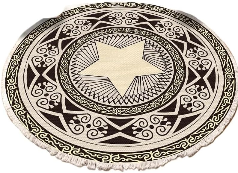 120 * 120 cm European Ethnic Style Home Bedroom, Living Room, Study, Entrance mat, Computer Chair mat, Circular Carpet(Y-H01,Diameter 90cm)
