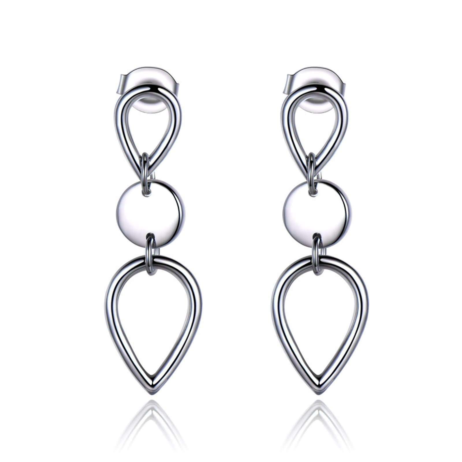 Ohrhänger aus 925er-Sterlingsilber, Tropfen- und Hängeohrringe für Damen, Tropfen- und Kreisanhänger