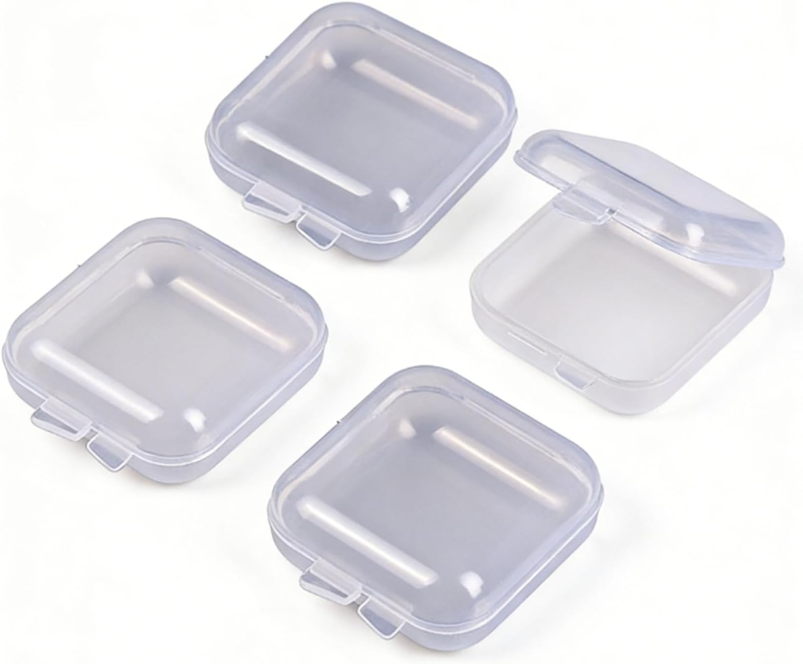 24pcs Plastic Craft Storage Boxes Set with Lids | 3.5x3.5x2cm Square Containers for Beads Earrings Small Trinkets