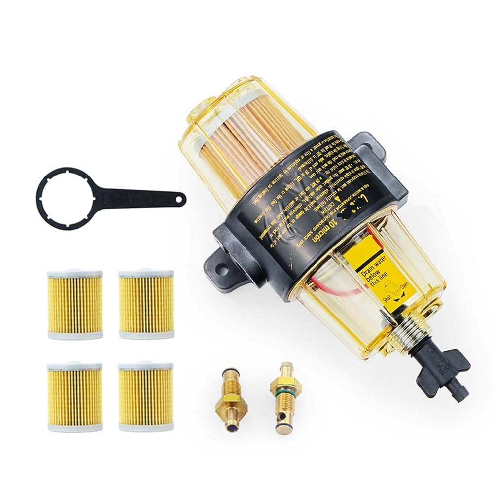 Filtro De Diésel para Coche, 4 Piezas, Elemento De Filtro De Combustible Uf-10K, Separador De Agua, Elementos De Conjunto Uf10K, Compatible con Filtros De Combustible Honda.