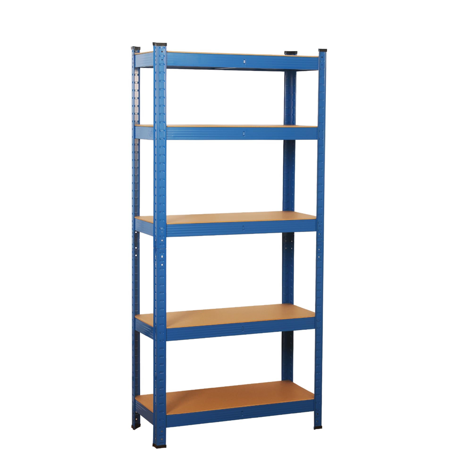 wowsubli Garage Shelving Units 5 Tier, Heavy Duty Storage Racking Shelf with Metal Boltless for Workshop Warehouse Office(Blue,70x30x150cm) — image 1