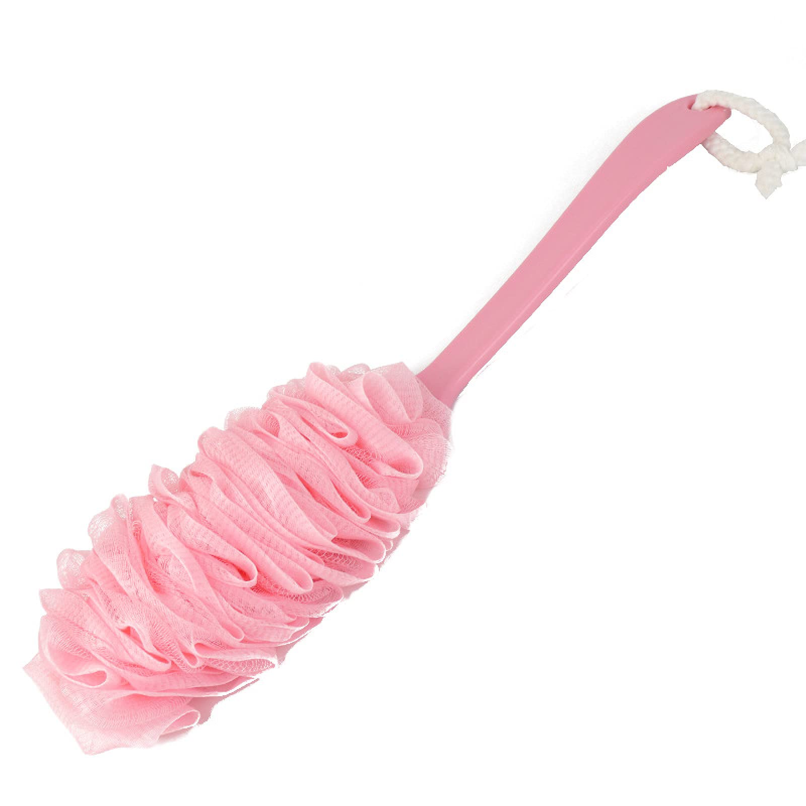 1PC Bola de Ducha Cepillo de baño Práctico Exfoliante Corporal Baño Cepillo de Espalda Ducha Mango Largo Bola de baño, Rosa (Rosa)
