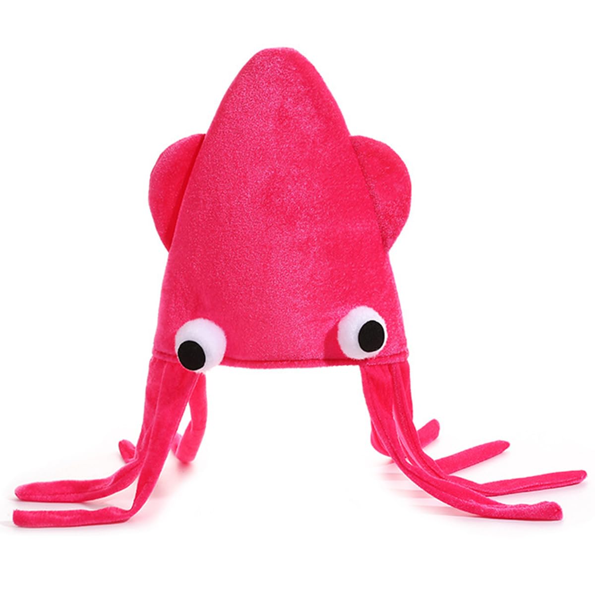 ZHER-LU Squid Hat, Funny Velour Squid Hat for Adults Cartoon Octopus Headgear Unique Party Decoration (Pink)