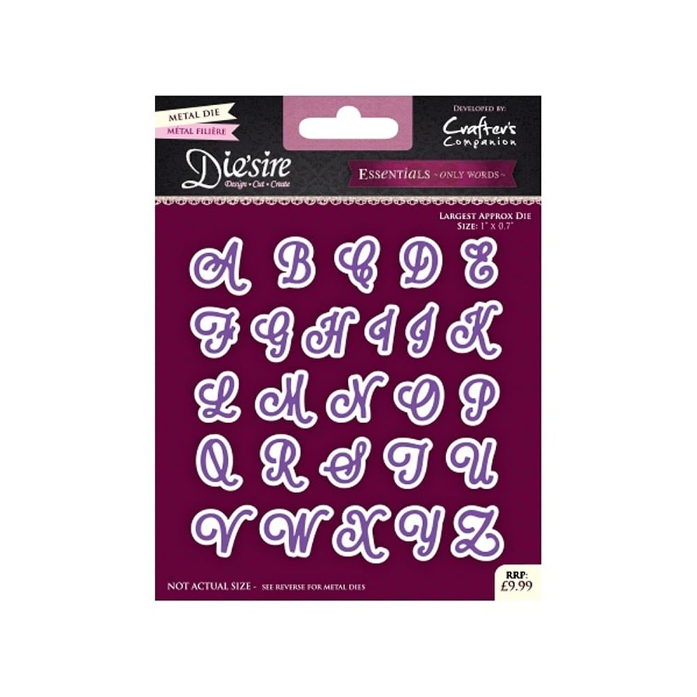 Crafters Companion Diesire ESSENTIALS ONLY WORDS - Uppercase Alphabet Die Set