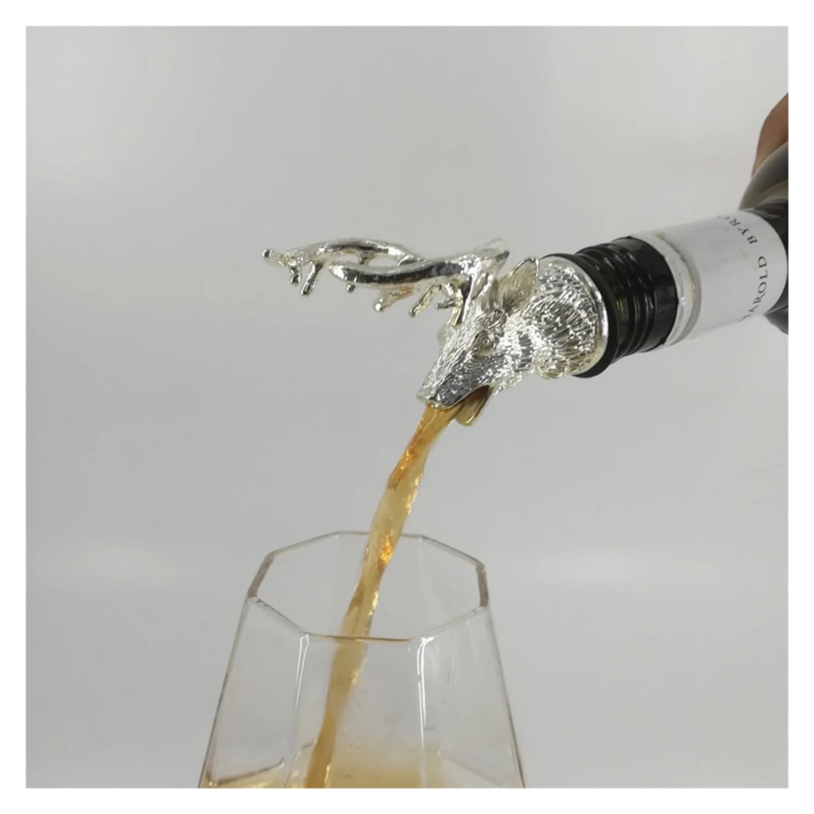 5 piezas de vertedor de vino con boquilla para botellas de licor, tapón de conservación de vino para fiesta, tapón de conservación de botellas de vino (dorado)