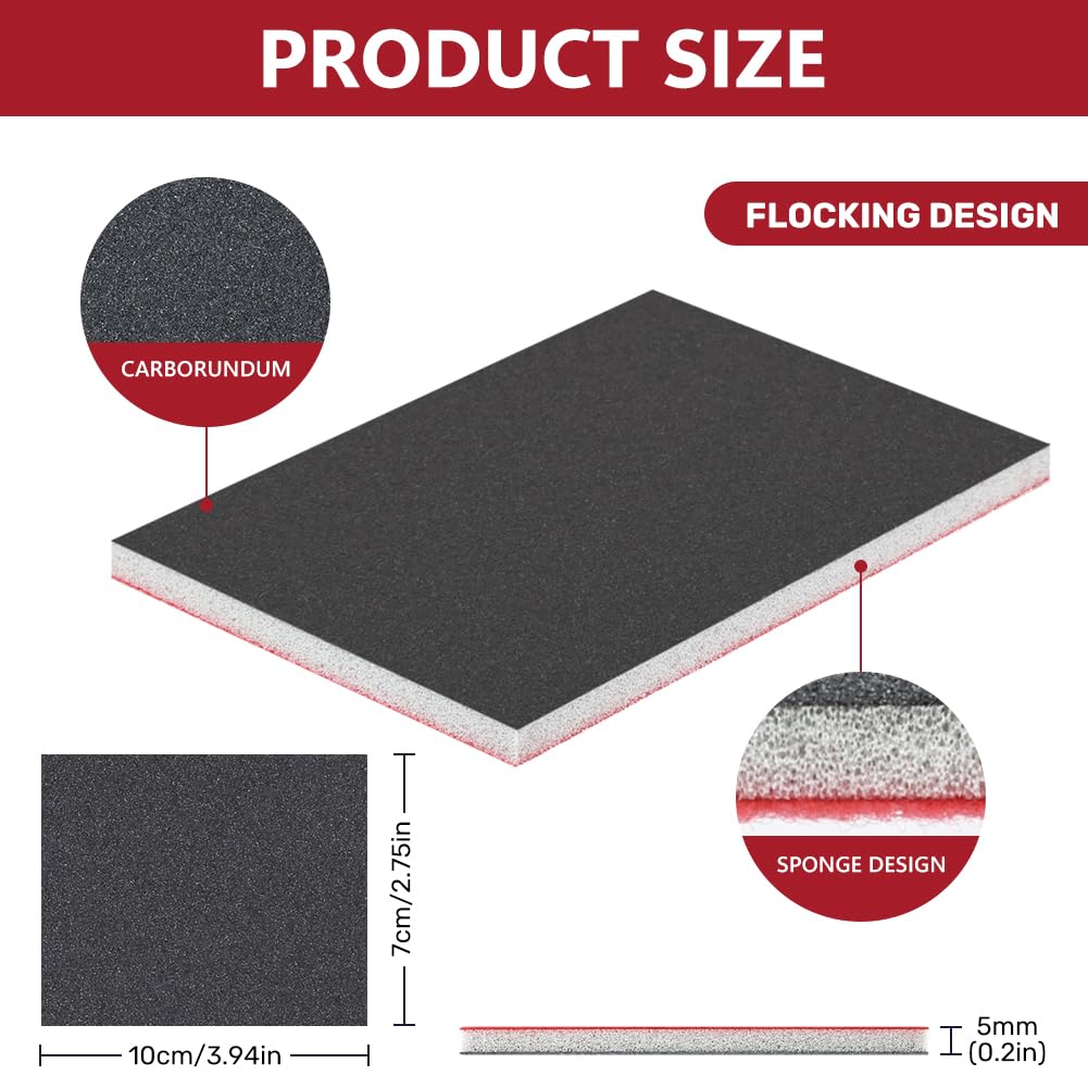 Flintronic 24 Pcs Grit Sanding Sponge Set, 180-2500, Grit Flexible Foam Filled Sanding Pad for Wood & Metal, Railings - Image 2