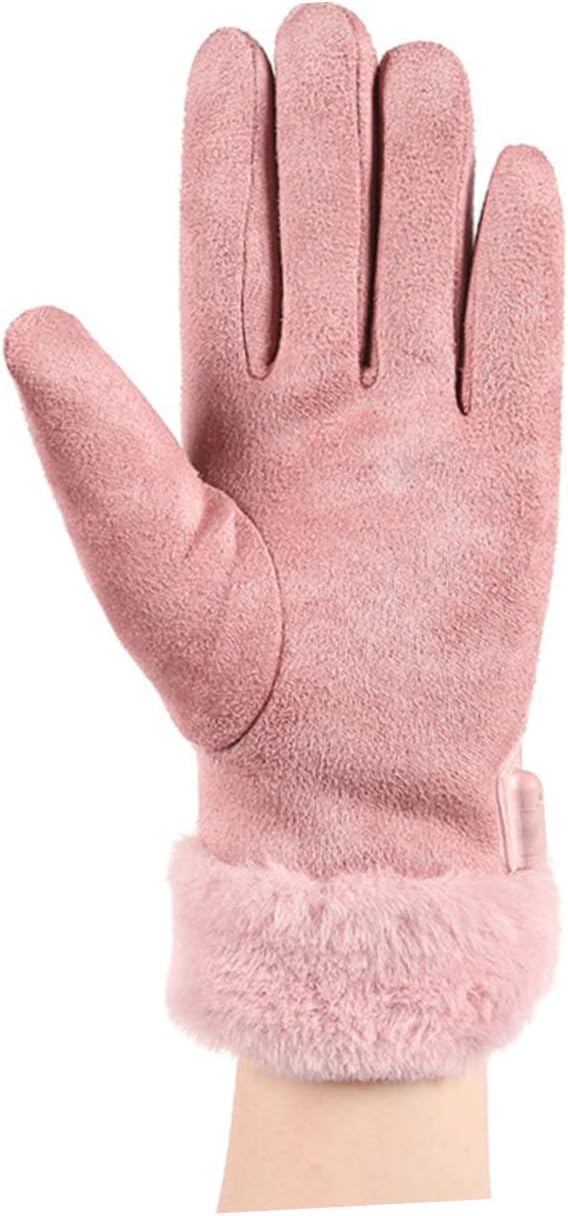 Kisangel 2 Sets USB Heated Gloves Hand Warmers Rechargeable Work Gloves Winter Recharge Hand Warmer Electric Heated Winter Women Suede Leather Outdoor Sports ski