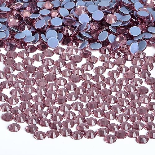 Image of Bymitel Hotfix Crystal Rhinestones Round Gems Iron on DIY Jewelry Making Flat Back for Crafts,Lt. Amethyst, 2.8mm(SS10 /2880pcs)