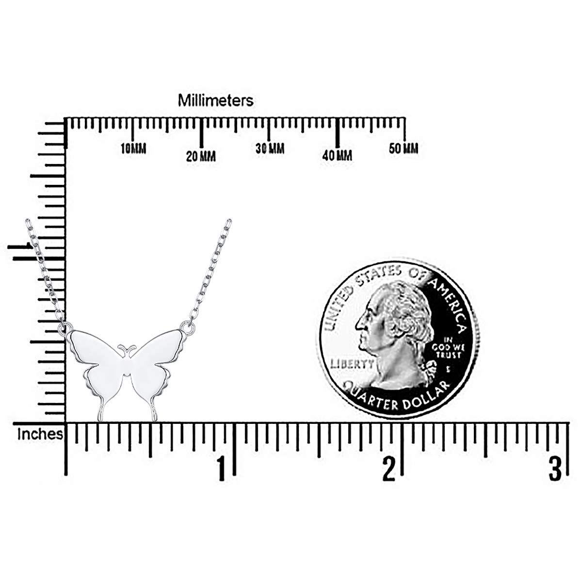 DAOCHONG S925 Sterling Silver Choker Butterfly Clavicle Short Pendant Necklace for Women