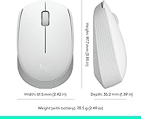 Vista 9 de Logitech M170 Wireless Mouse for PC, Mac, Laptop, 2.4 GHz with USB Mini Receiver, Optical Tracking, 12-Months Battery Life, Ambidextrous - Off White