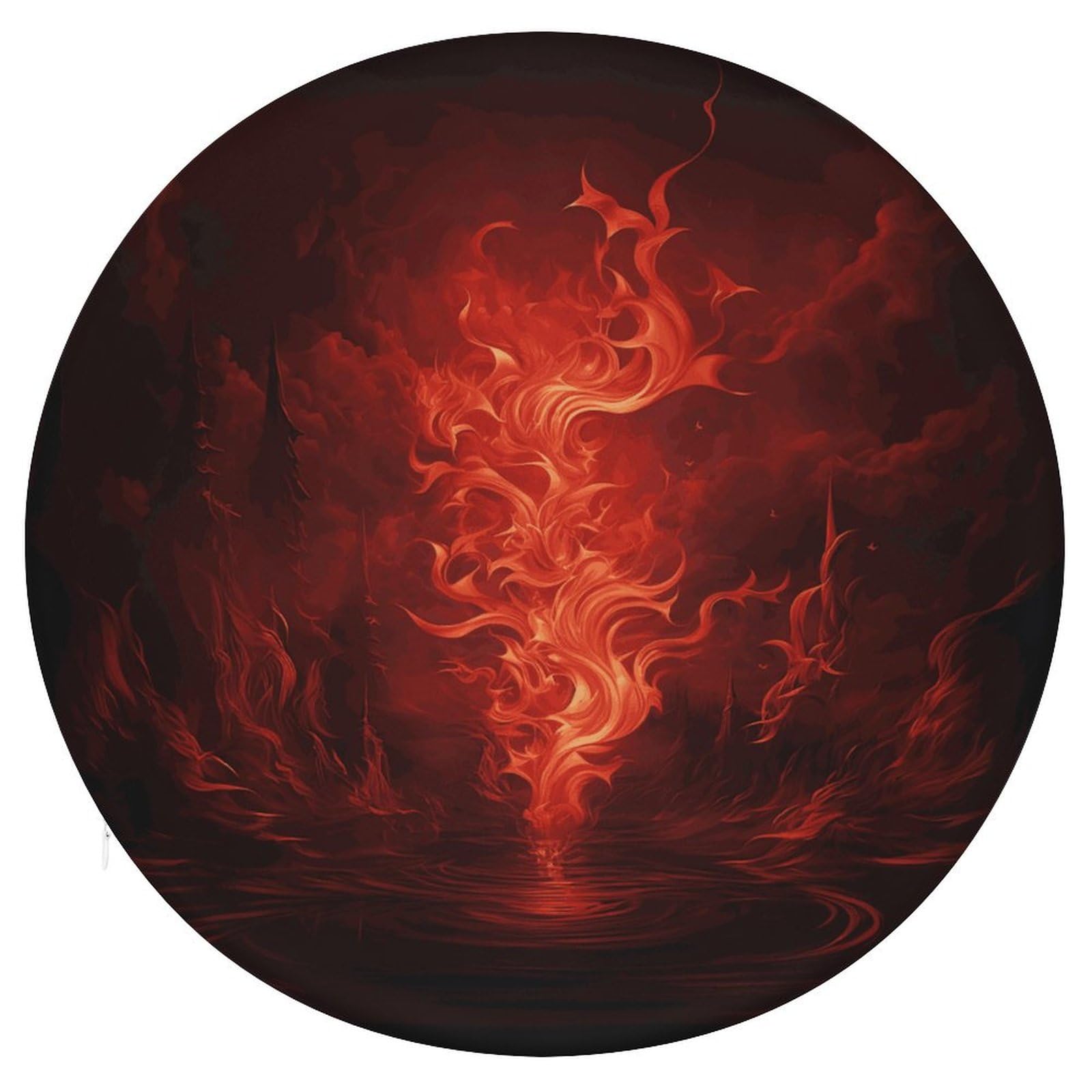 Coussin de méditation ergonomique pour adulte avec mousse mémoire et design flamme