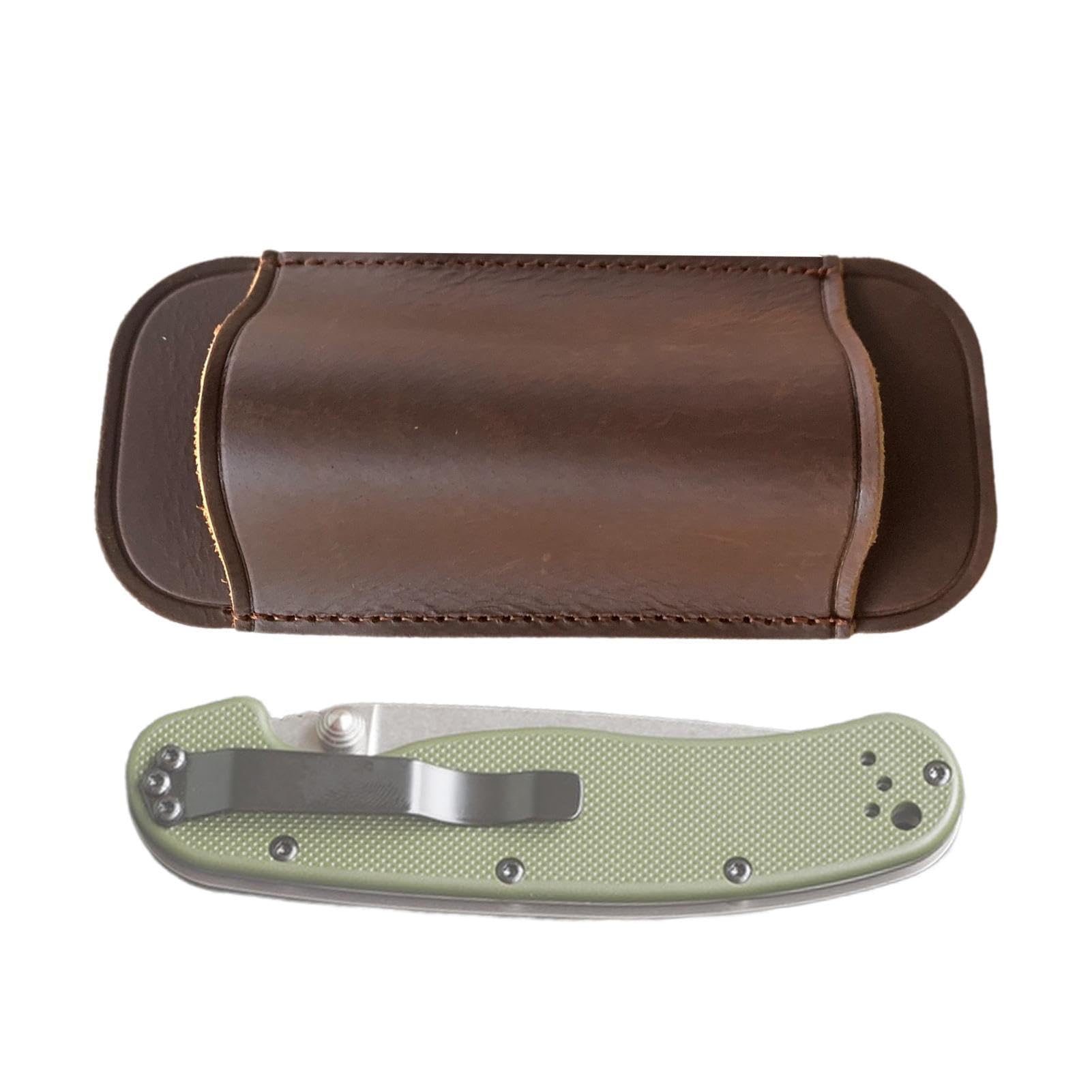 Leather Knives Sheaths | Leather EDCs Pocket Slip for Folding Knives - 2.16x0.98x4.72in Leather EDCs Pocket Slip For Folding Knives, mini tools, flashlights, pens Hmltd