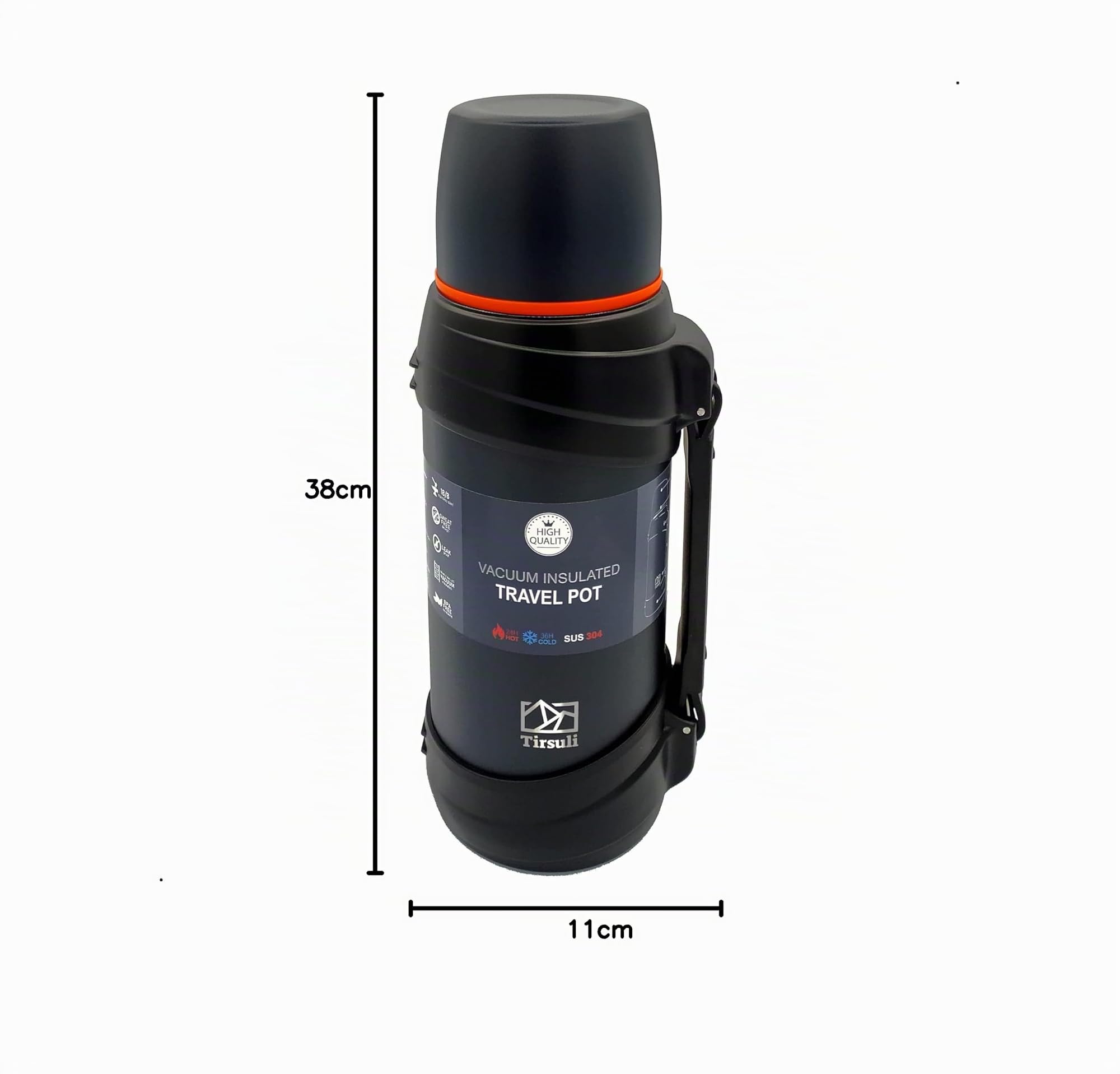 Thermos da viaggio da 2 litri, doppia parete in acciaio inox, per campeggio o escursionismo, Caldo o freddo per più di 24 ore, adatto per acqua, caffè, latte, tè o mate (Blu)