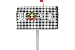 Magnetic Mailbox Garland Standard Size -- Christmas Holly Leaf Wreath Black Checker...