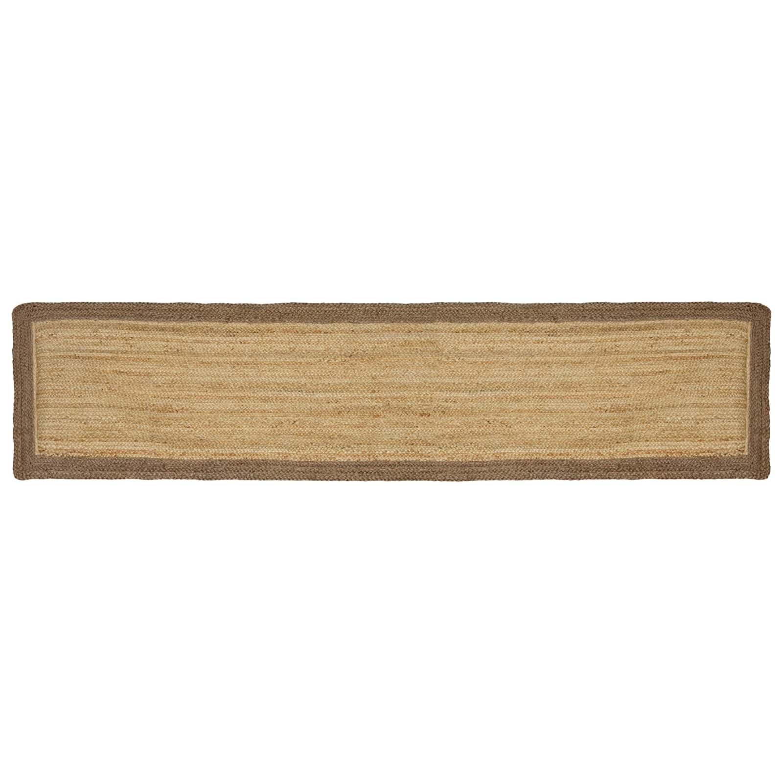 Tapis de couloir en jute gris 60 x 250 cm – Tapis naturel moderne fait à la main pour salon, couloir et cuisine – Tapis tissé rectangulaire robuste en fibre naturelle