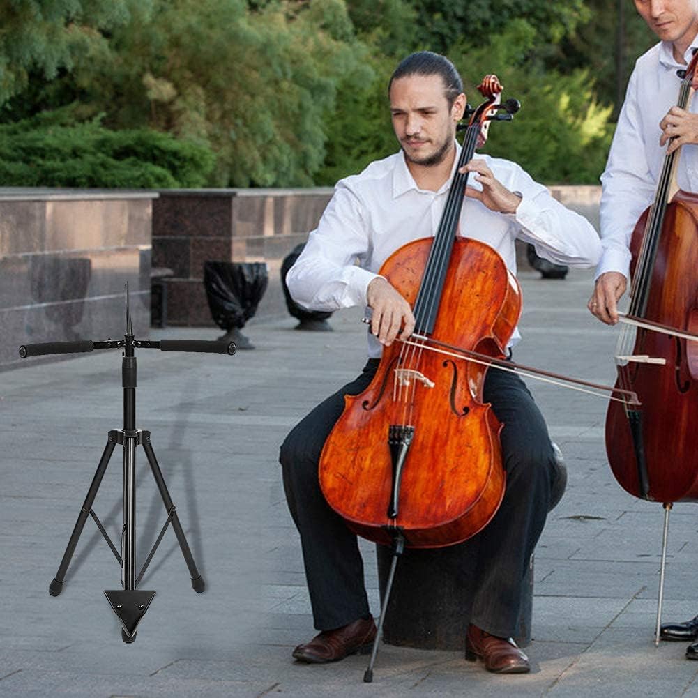 Supporto pieghevole regolabile in altezza per violino e violoncello, supporto in acciaio inox per strumenti musicali