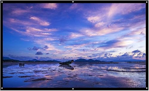 Pantalla de proyector portátil de 60 pulgadas, 72 pulgadas, 84 pulgadas, pantalla de proyección de video diagonal de 169 blanca de 84 pulgadas,