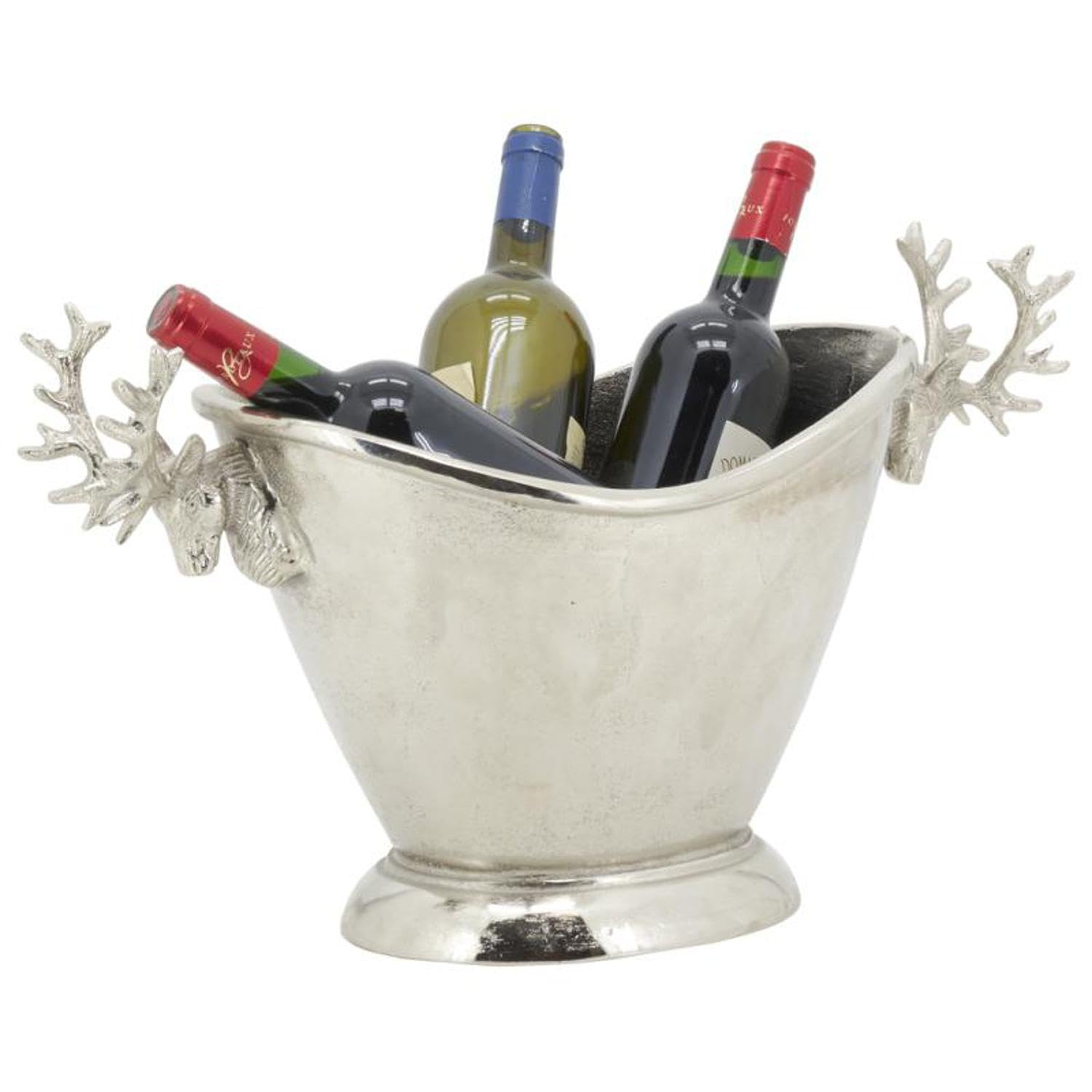 AUBRY GASPARD - Rafraichisseur Aluminium 50x24x27 cm - pour Bouteilles Vin et Champagne - Poignées Cerf - Rebords Évasés - Idéal Arts de la Table et Réceptions