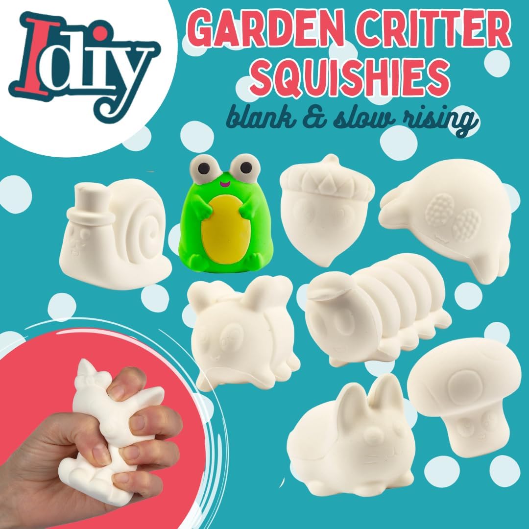 Jumbo Squishy Toys for Kids- 8 Pack Slow Rising Scented Garden Animal Squishies (4–6") Kawaii Food Squishy Set for Sensory Stress Relief, Easter Basket Stuffers, Gifts, Party Favors, Classroom Rewards