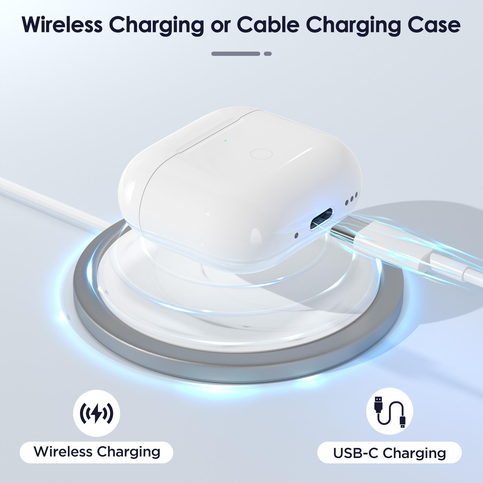 Étui de charge de rechange pour AirPods de 4e génération, étui de charge USB-C de rechange avec bouton de synchronisation et d'appairage Bluetooth