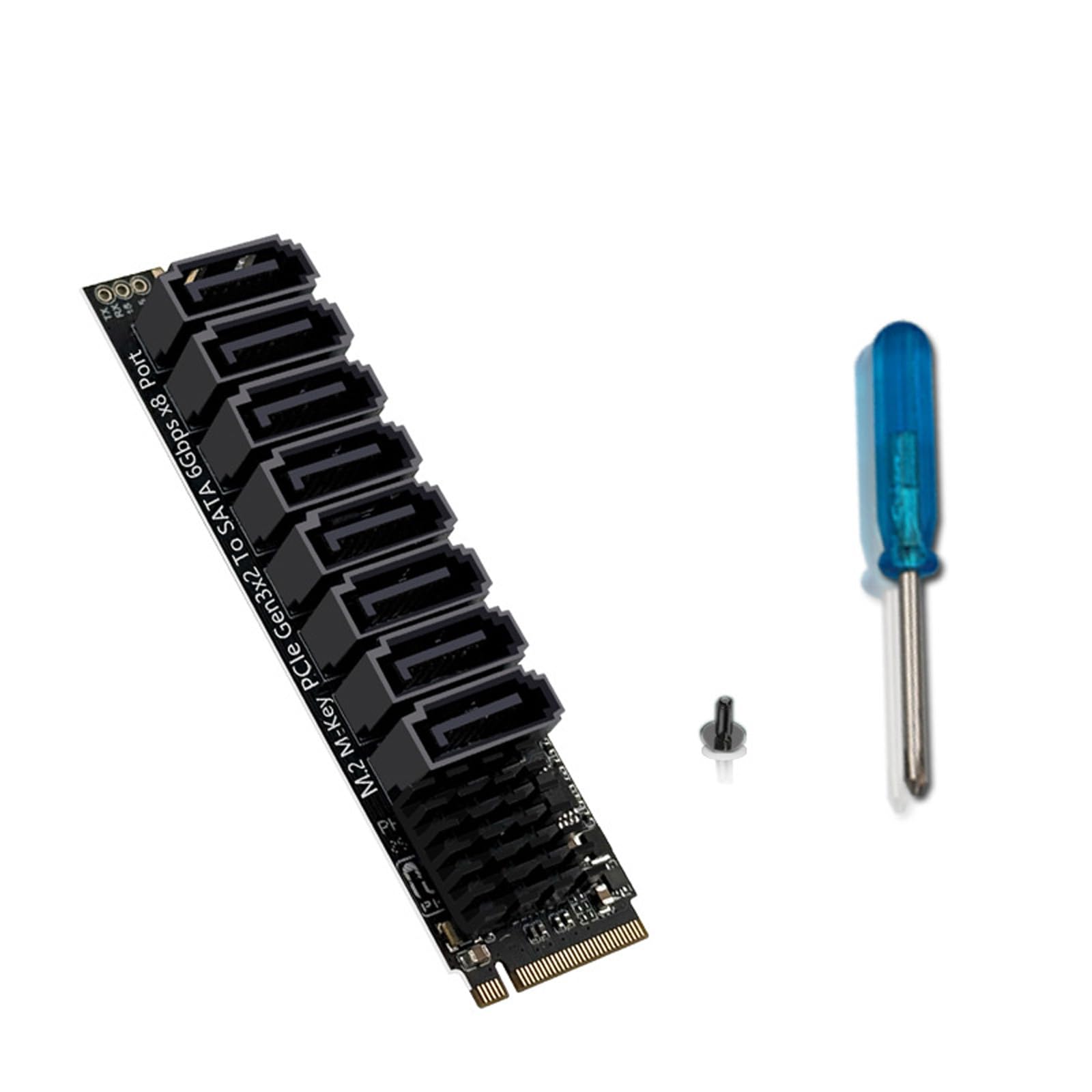 NVME PCIE do SATA3.0 dysk twardy 6 Gb/s rozszerzony adapter PCIE karta aluminiowa radiator 6-portowa karta rozszerzeń sprzęt komputerowy