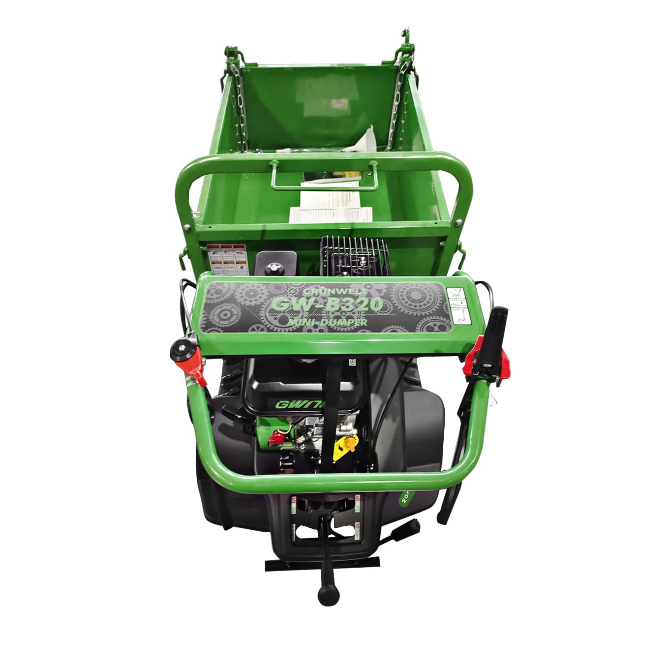 Mini Raupendumper Grünwelt GW-B320 Dumper Minidumper Motorschubkarre 320 kg 7 PS Mini Transporter