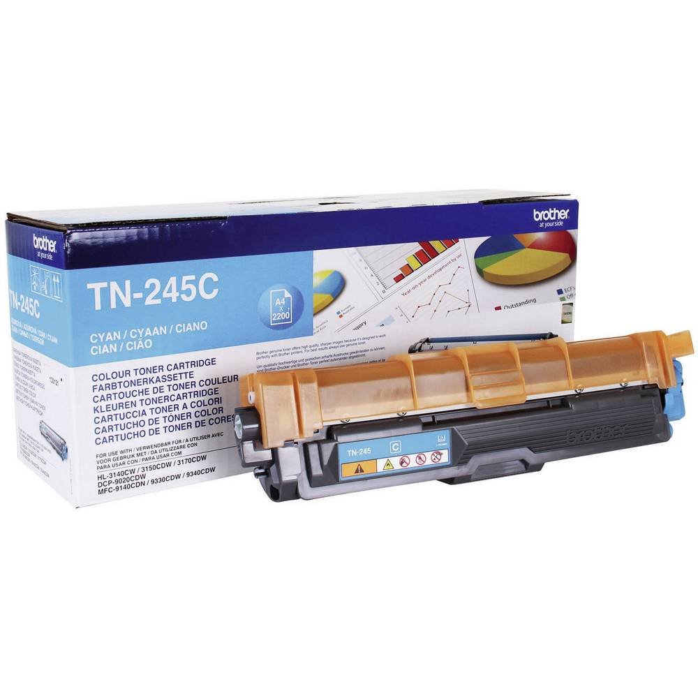 Brother Original Jumbo-Tonerkassette TN-245C cyan (für Brother HL-3140CW, HL-3150CDW, HL-3170CDW, DCP-9020CDW, MFC-9140CDN, MFC-9330CDW, MFC-9340CDW) TN245C