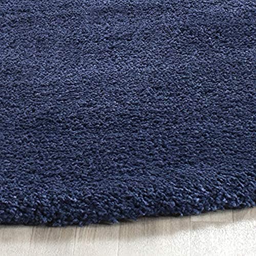 Image of CD Carpet Anti Slip Shaggy Fluffy Fur Rugs and Carpet for Living Room Bedroom Kids Room Plain Circle Carpets for Home with 2 Inch Thickness (Color Blue Size 4x4 Feet Round)