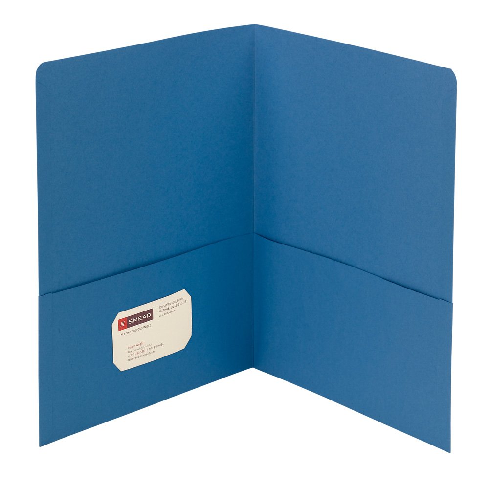 Smead Two-Pocket Heavyweight Folder, Letter Size, Blue, 25 per Box (87852) โ image 1