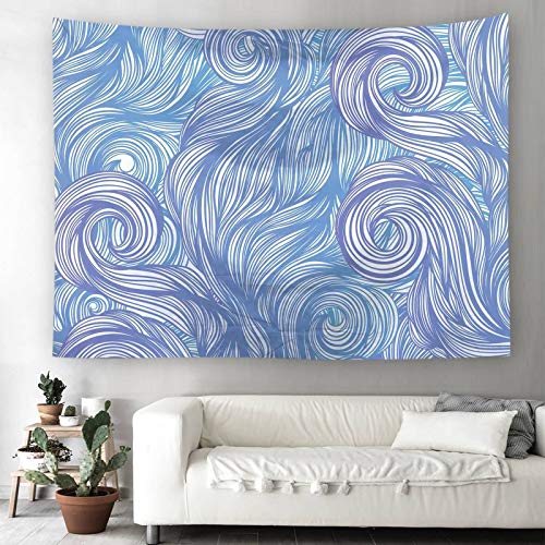 Tapisserie murale pour habiller un mur vide toile bleu mode cheveux ondés
