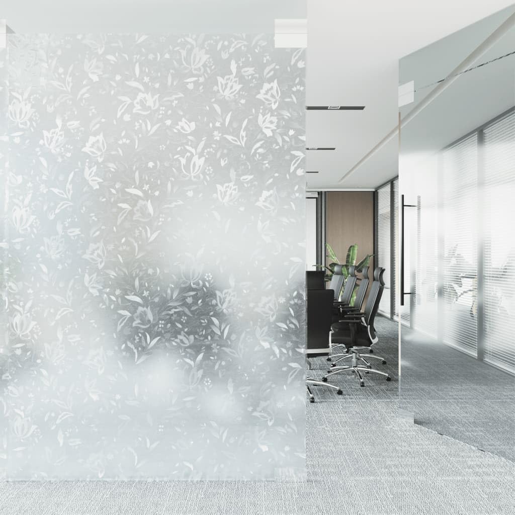 Dekor-Fensterfolie Frosted Blumen Muster 90x500cm PVC Fensterbehandlungen