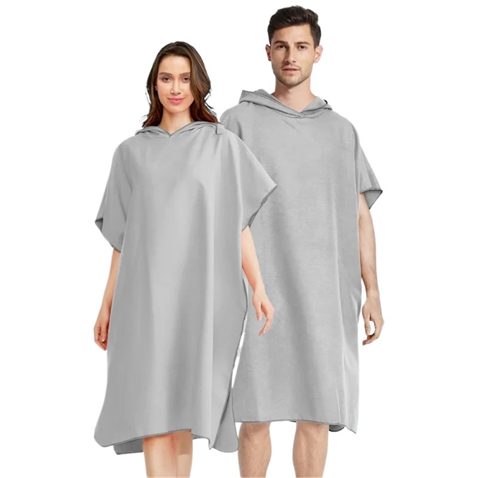 ATEUXOL Quick-drying Surf Poncho Hooded Microfiber Surf Poncho Towel Quick Dry Absorbent Changing Robe for Adults Men Women Beach Swimming Diving Wetsuit Bathrob(Color9)