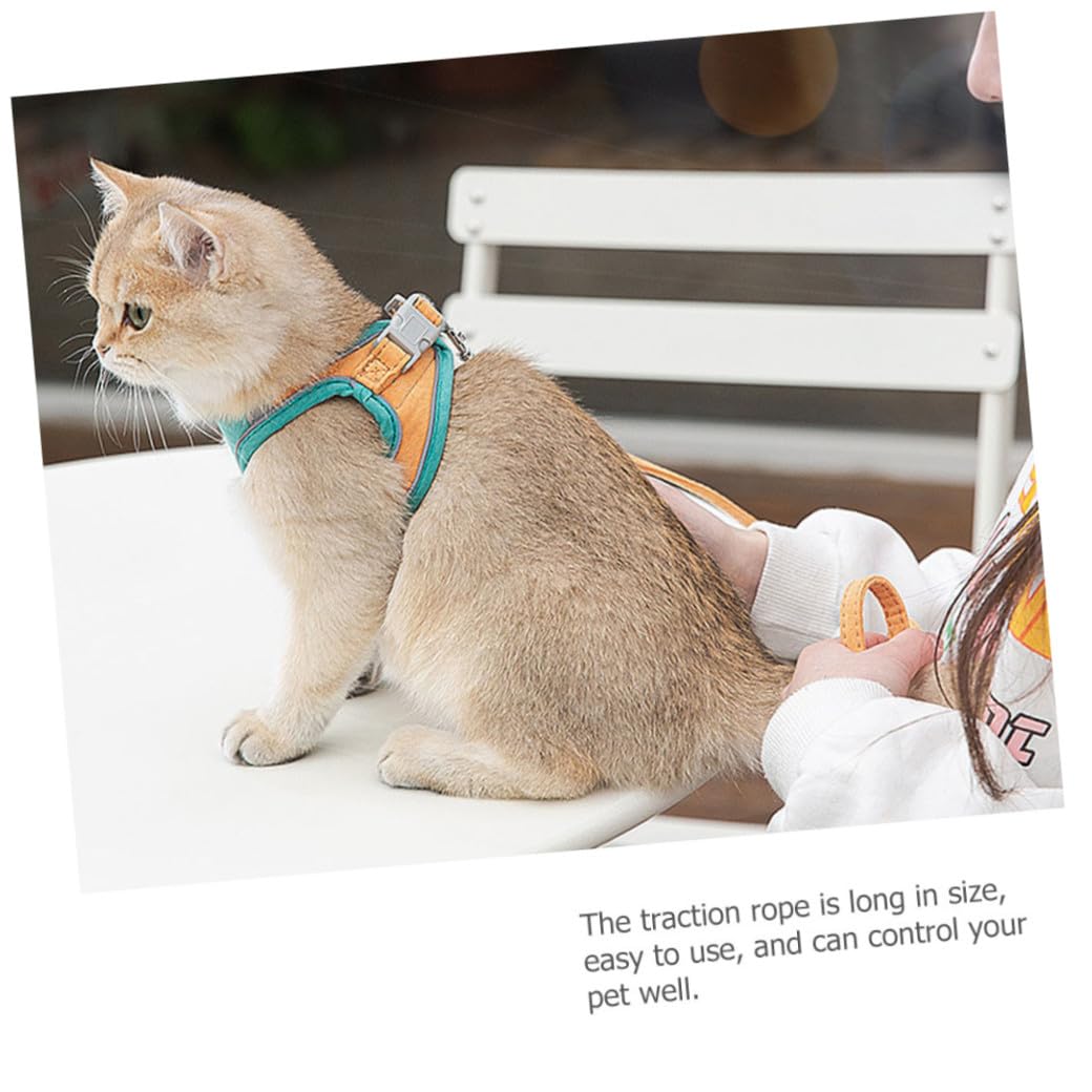 Yardwe 3sätze Katzengeschirr Mit Leine Für Katzen Verstellbares Reflektierendes Brustgeschirr Für Sicheres Outdoor-Abenteuer Aus Bruchsicherem Material Geeignet Für Kätzchen Und