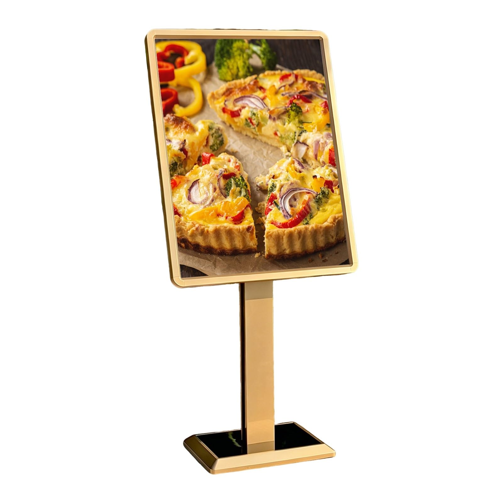 PRECISTECH Luxury Commercial Signage Stand with Vertical Horizontal Display, Adjustable Poster Holder for Lobby Guidance, Wedding Reception and Retail Advertising(Gold,50x70)