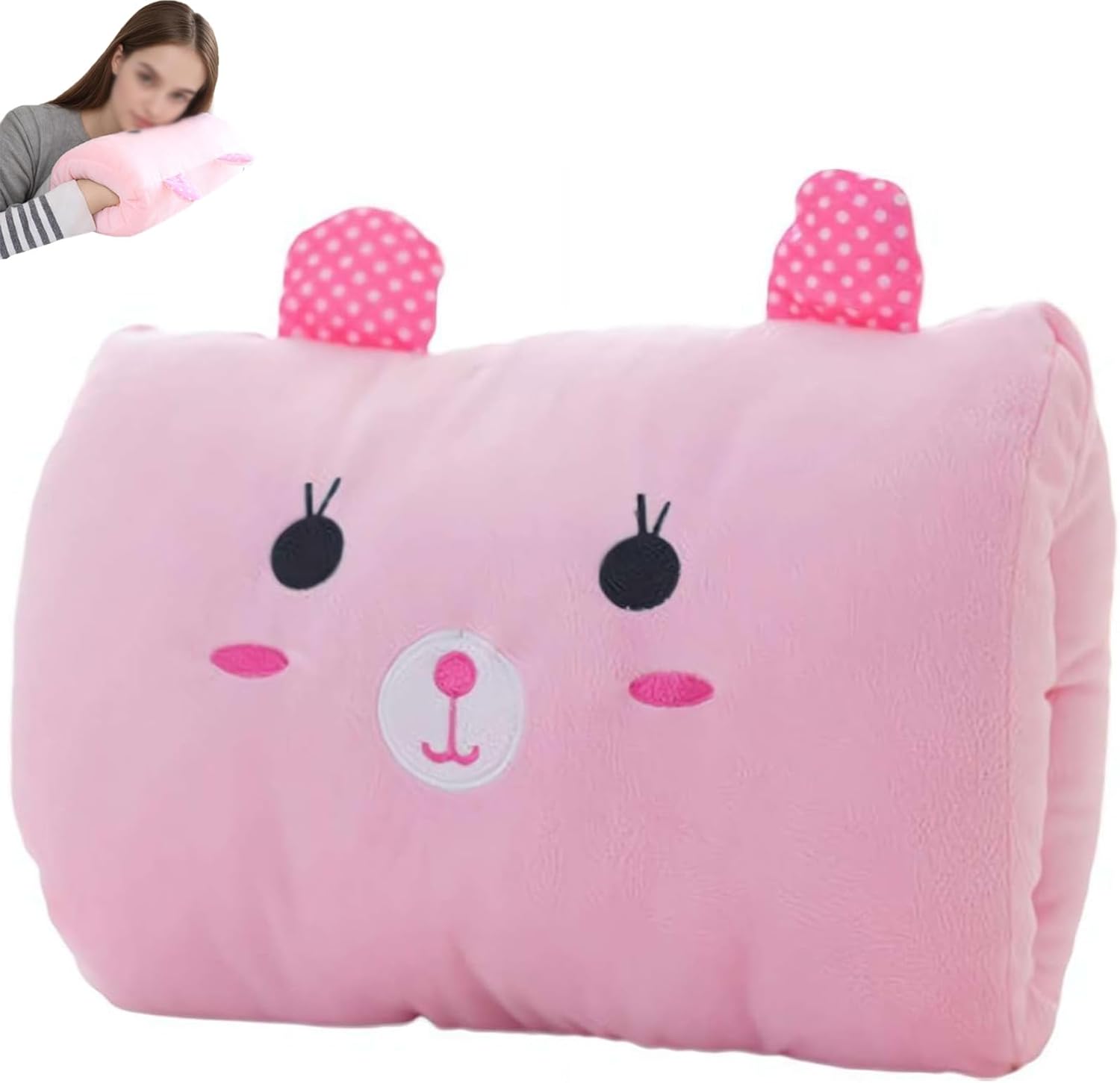Kids Cartoon Hand Warmer Pillow, Cute Plush Animal Hand Warmer Pillow for Kids Travel Nap & Arm Support, Non-Electrical 3D Craft Sculpture Cute Cartoon Hand Shape