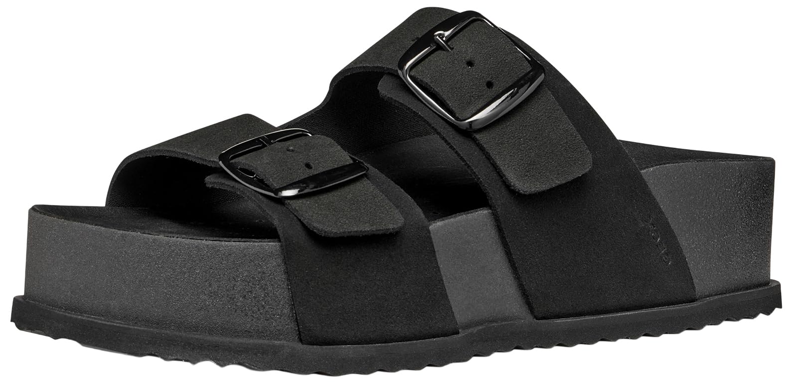 Geox Mujer Negro D Sandybett High A, Sandalia Plana 41 Eu