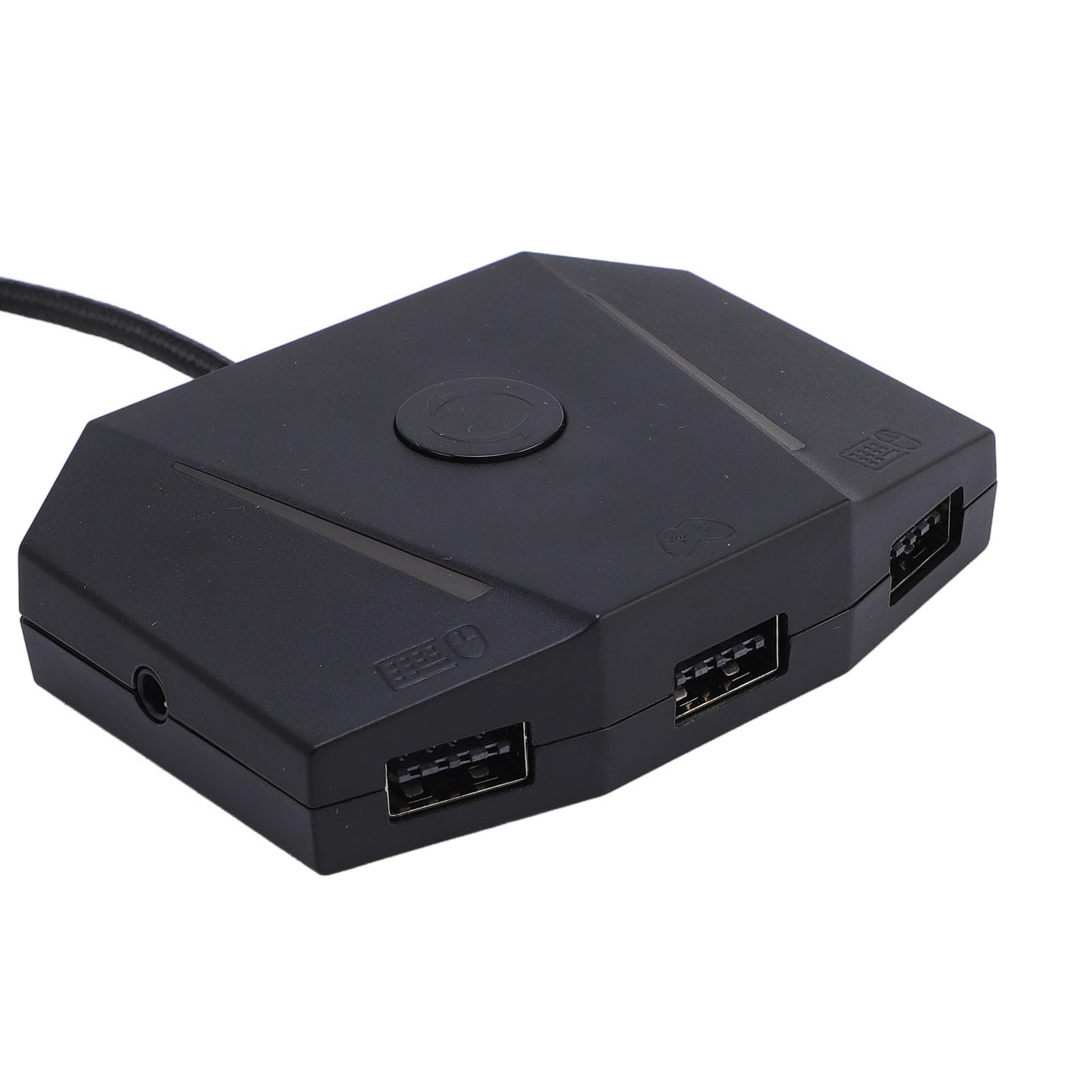 Topiky Konwerter Klawiatury z myszką do Gier Światło RGB dla Przełącznika X/S, łatwa Konfiguracja dla Graczy, ABS Czarny, 1 X Kabel Typu C 3 USB, do Sterowania Aplikacjami Vlead Gier i Ciesz się