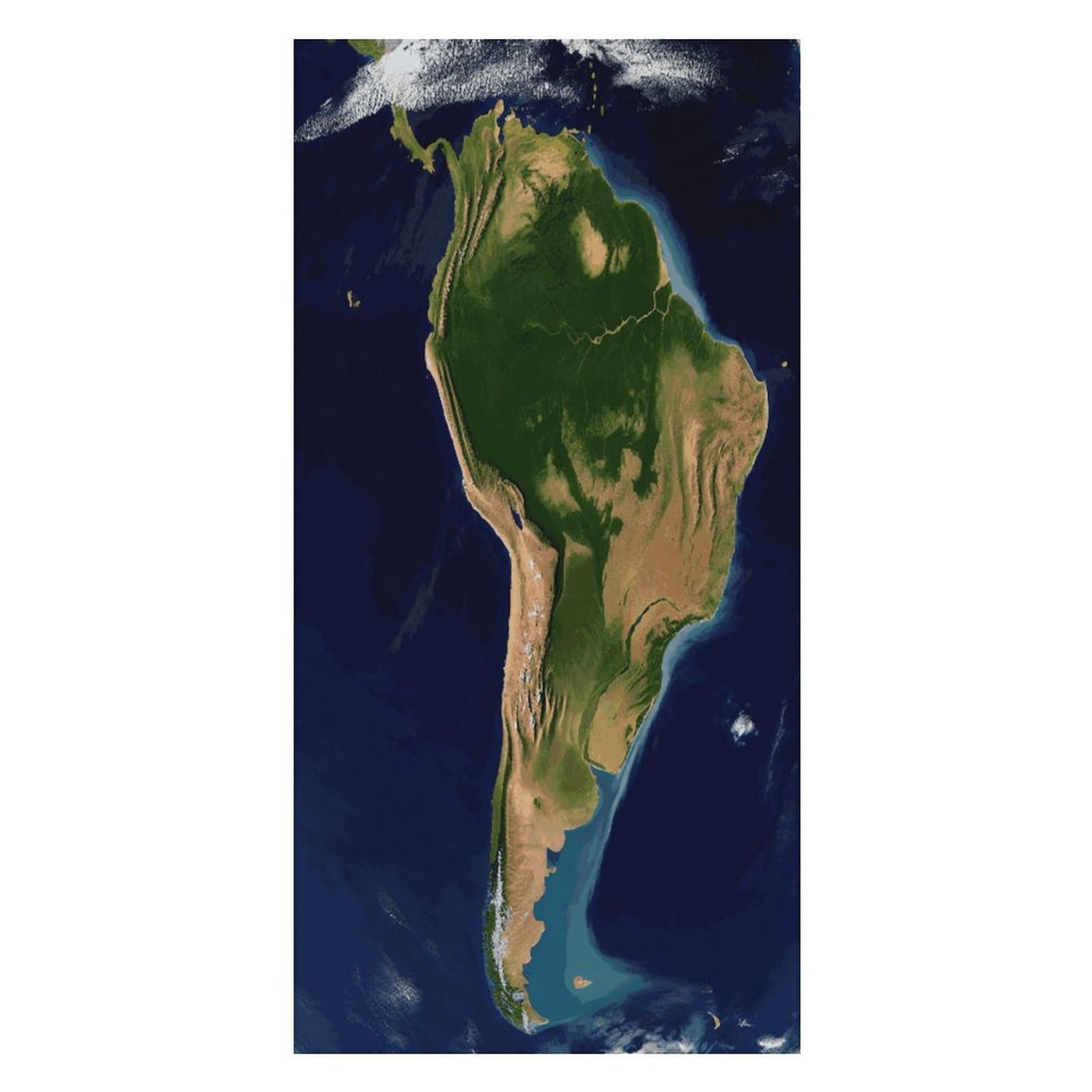 Adfgyerh Unisex Style South America Satellite Image Bath Towels Beach Towel Lightweight Quick Dry, Bath Towel For Travel Sports Pool Swimming Bath Camping Yoga Adults160x80cm