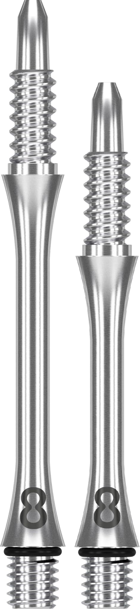 Target Darts 8 Flight 26mm Fixed Slim Titanium Dart Shafts Flight System, Silver