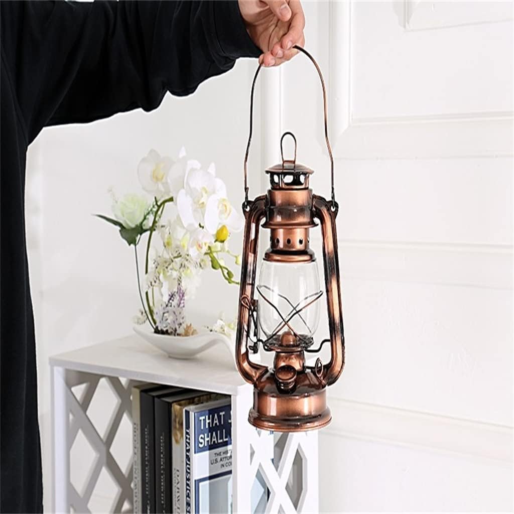 Decorative Lighting Oil Lamp Bronze Kerosene Lamp Iron Oil Lanterns Retro Horse Lantern Portable Outdoor Camping Lamp Leak-Proof Seal Lights