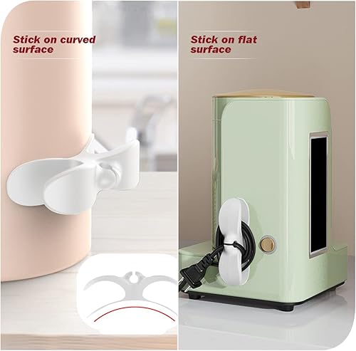 Miniatura 3 de Paquete de 8 organizadores de cables para electrodomésticos, organizador de cables para pegar en superficie plana o redonda para pequeños