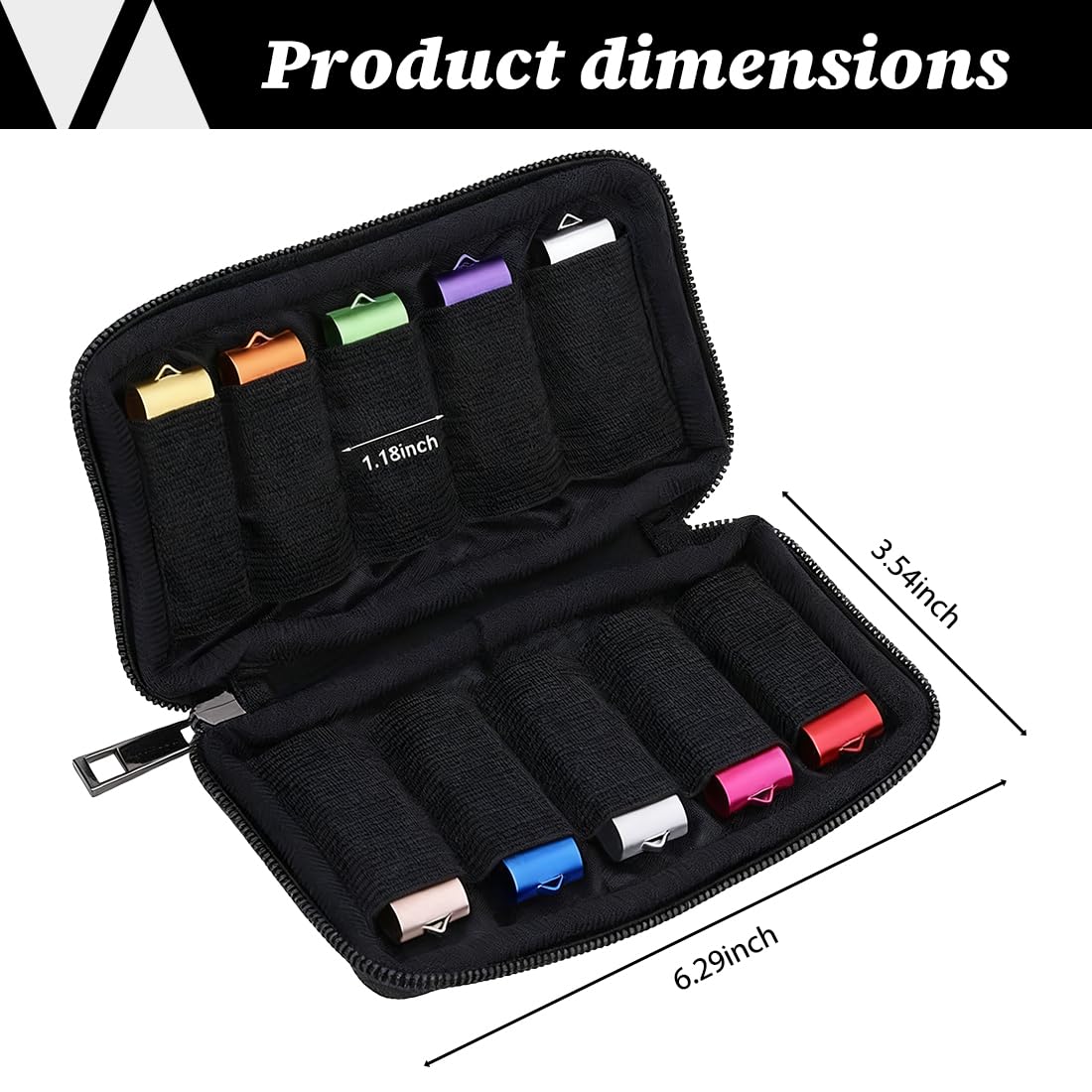 1 Pezzo Custodia per Chiavette USB, Organizer Unità Flash, Borsa Portaoggetti con 10 Scomparti, Porta e Accessori per Storage, Elettronici per Drive/Pen Drive/Jump Drive/Dischi U (Nero)