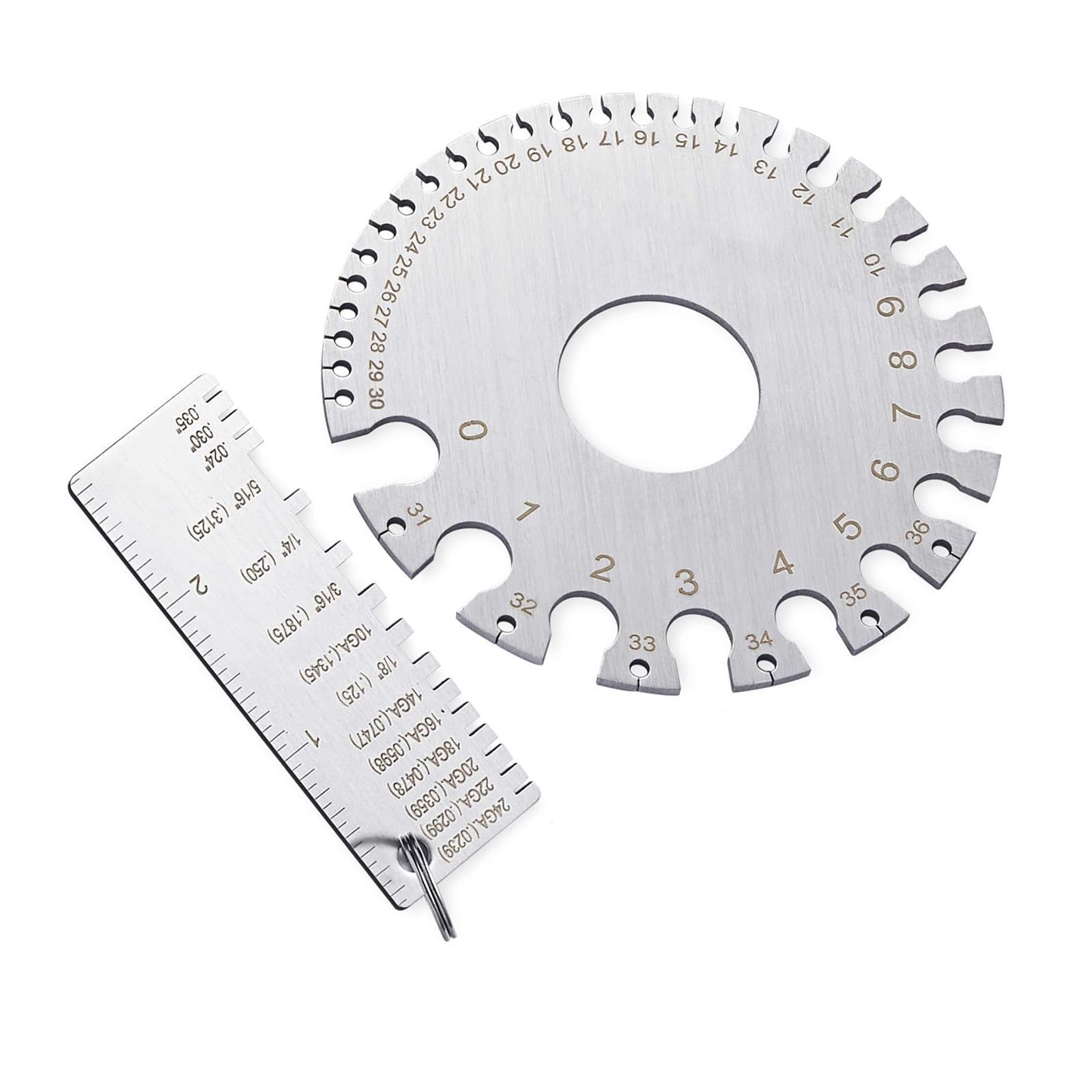 Rgybao Set Steel Wire Welding Gauges With Double Scale Design Round Square Measuring Tool For Accurate Metal Sheet & Cable Measurement Double Scale Wire And Sheet Gauges