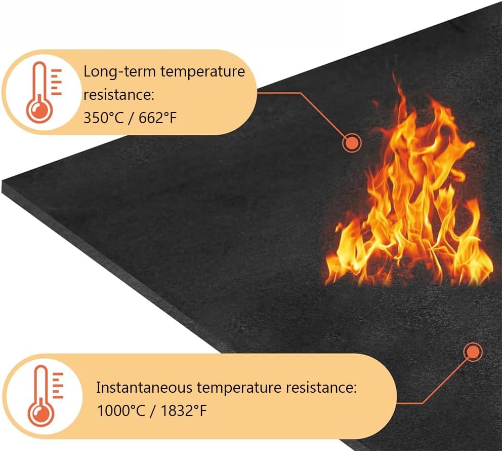 5 Pack 3.5mm Carbon Felt Welding Blanket, 31x31cm Fireproof Blanket, 1000℃ High Temp Insulation Pad for Soldering Welding Brazing Plumbing Barbecues