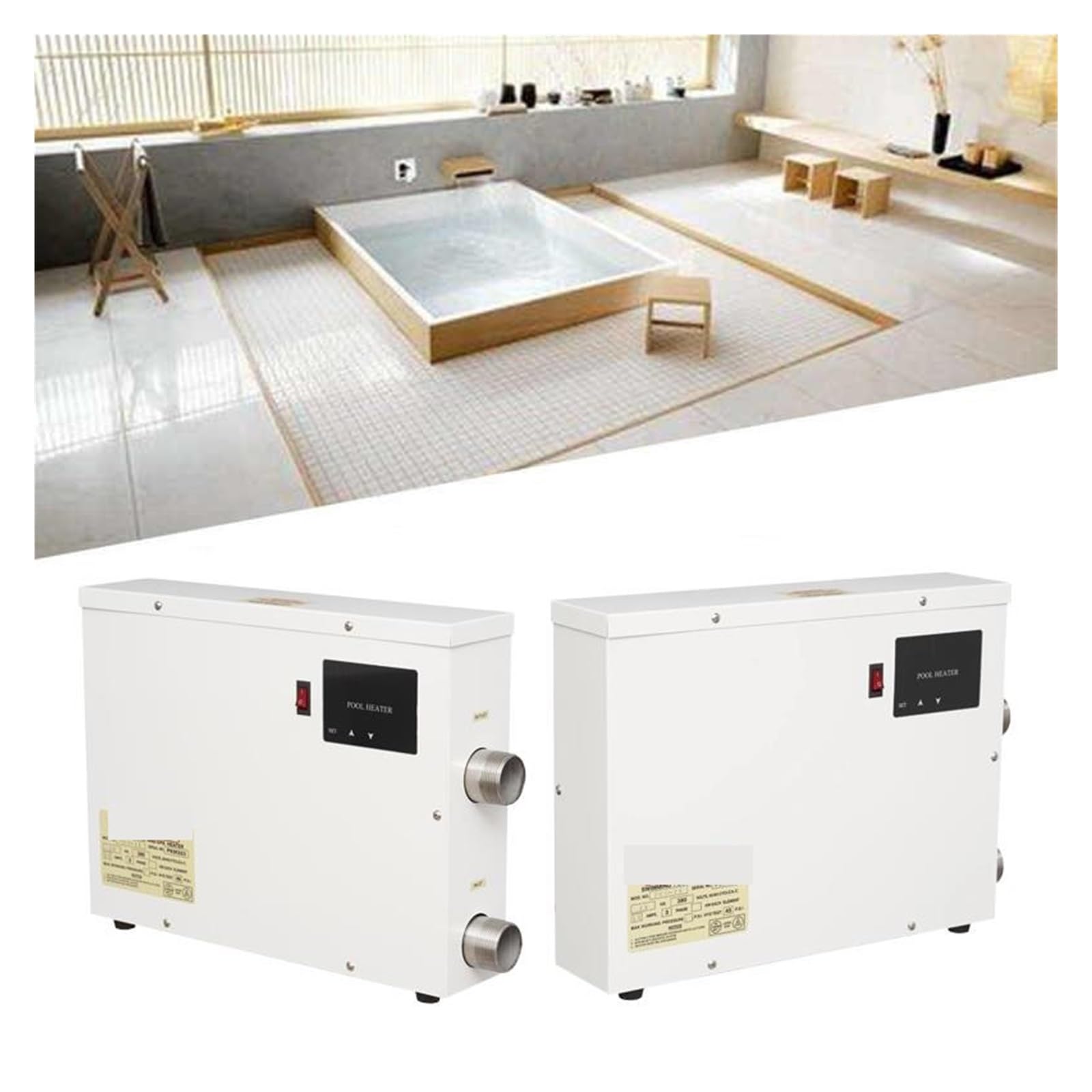 Calentador de Piscina, Termostato calentador de agua Digital eléctrico, piscina, SPA, bañera hidromasaje, calefacción baño, temperatura ajustable(18KW 380V)