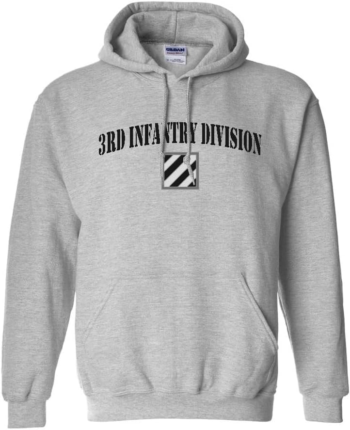 Military Productions US Army 3rd Infantry Division Subdued Hooded Sweatshirt Officially Licensed