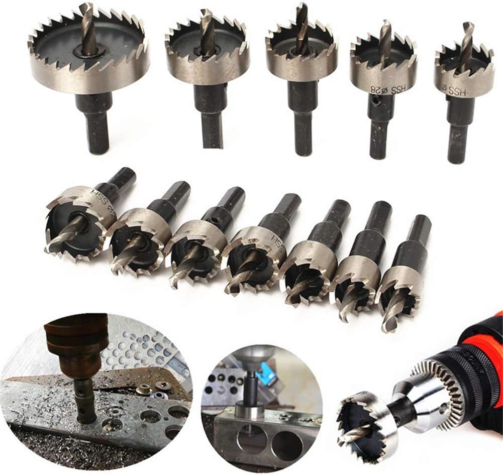 13 PCS Carbide Tip TCT Drill Bit Hole Saws Set Metal Alloy Hole Saw Kits for Stainless Steel Copper Iron Wood,5/8"- 2 1/9"