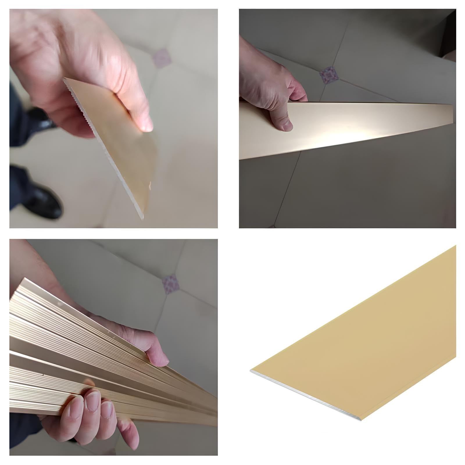 Striscia Di Transizione Pavimento In Alluminio Larghezza 70 Mm | Soglia Porta Profili In Metallo Per Laminato Del Pavimento Piastrella 80/85/90/95/100cm(Silver,70mmx145cm)